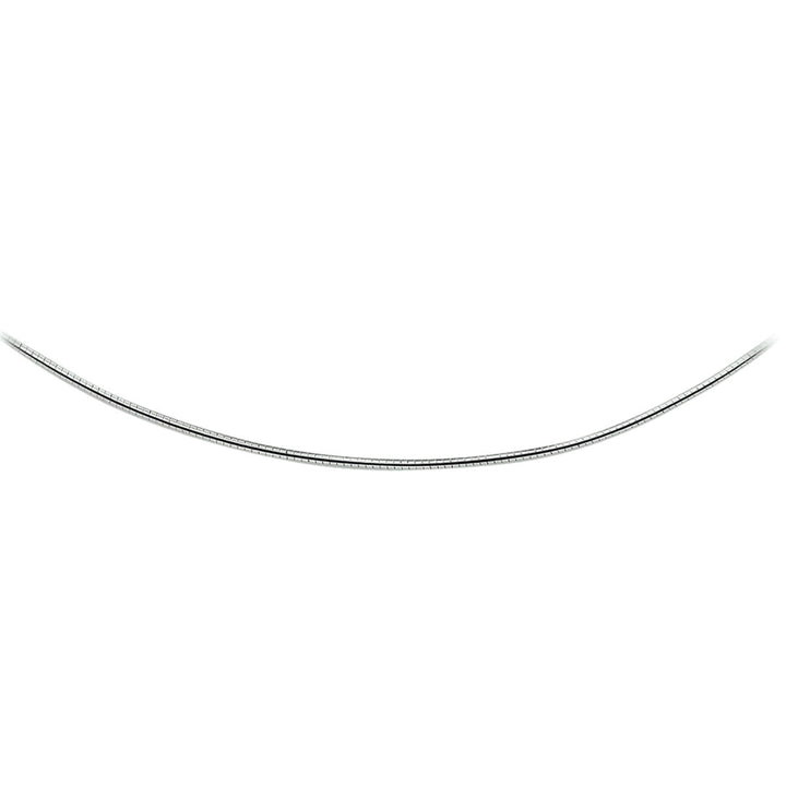 necklace omega round 1.6 mm silver rhodium plated