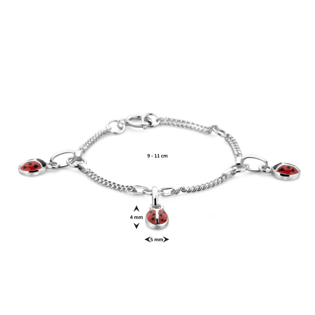 armband lieveheersbeestje zilver wit