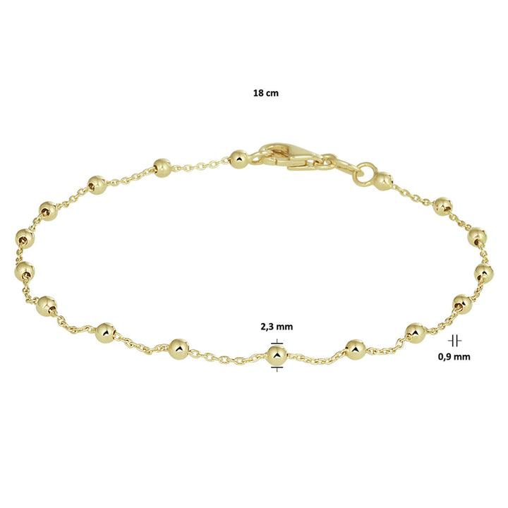 Gold bracelet ladies beads 14K