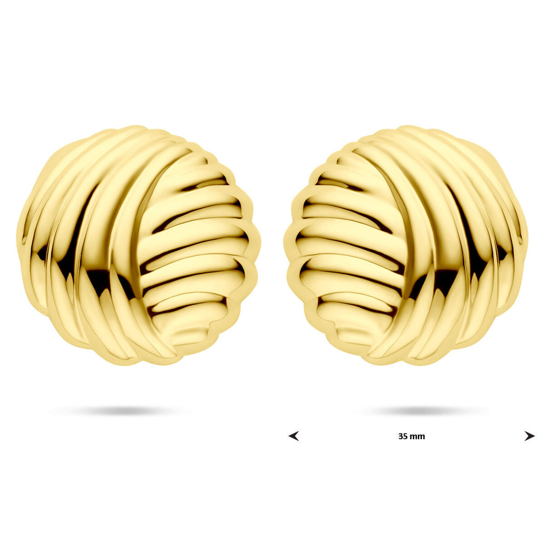 oorknoppen 35 mm 1 micron zilver verguld (geel)