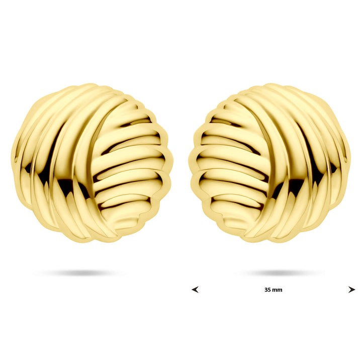 oorknoppen 35 mm 1 micron zilver verguld (geel)