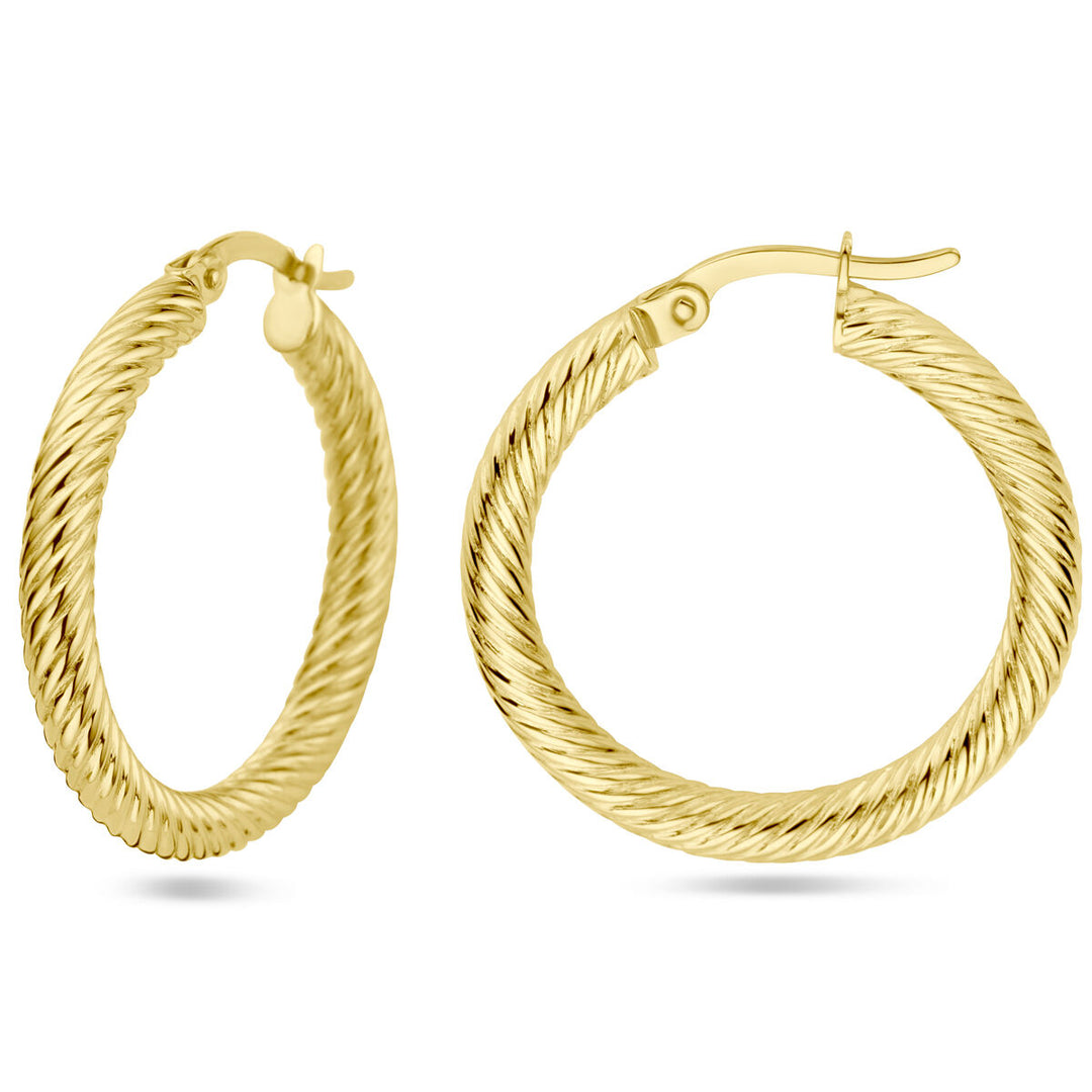 earrings twisted tube 14K yellow gold