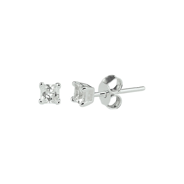 ear studs zirconia silver white