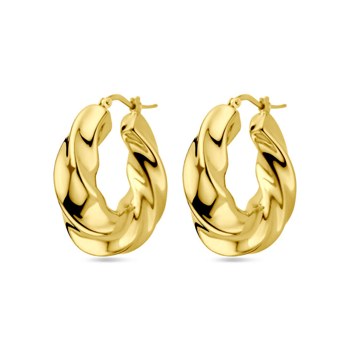 earrings twisted 1 micron silver gold plated (yellow)