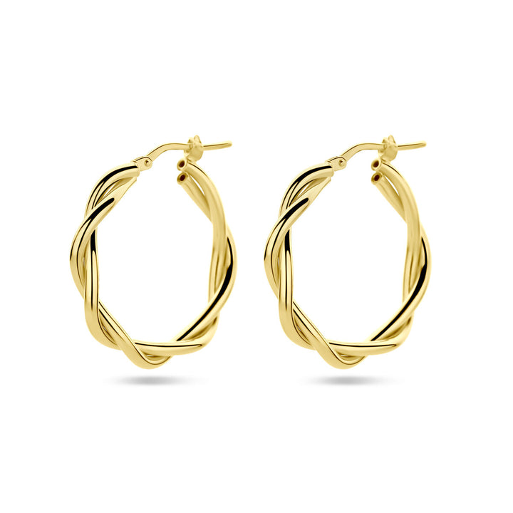 earrings 3.5 mm twisted tube 1 micron silver gold plated (yellow)