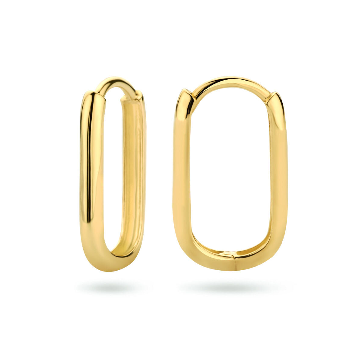 drop earrings paper clip 14K yellow gold