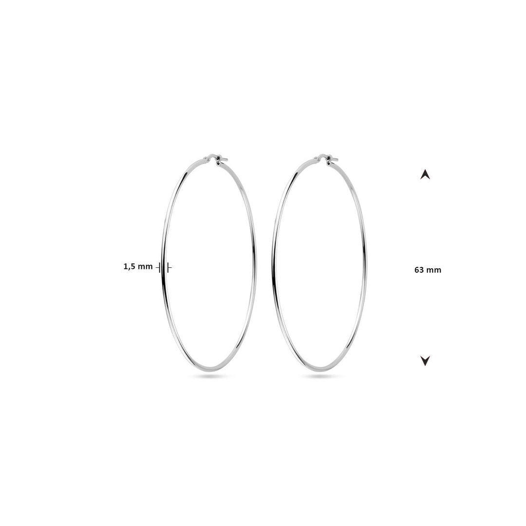 Ohrringe Rundrohr 1,5 mm silberweiß