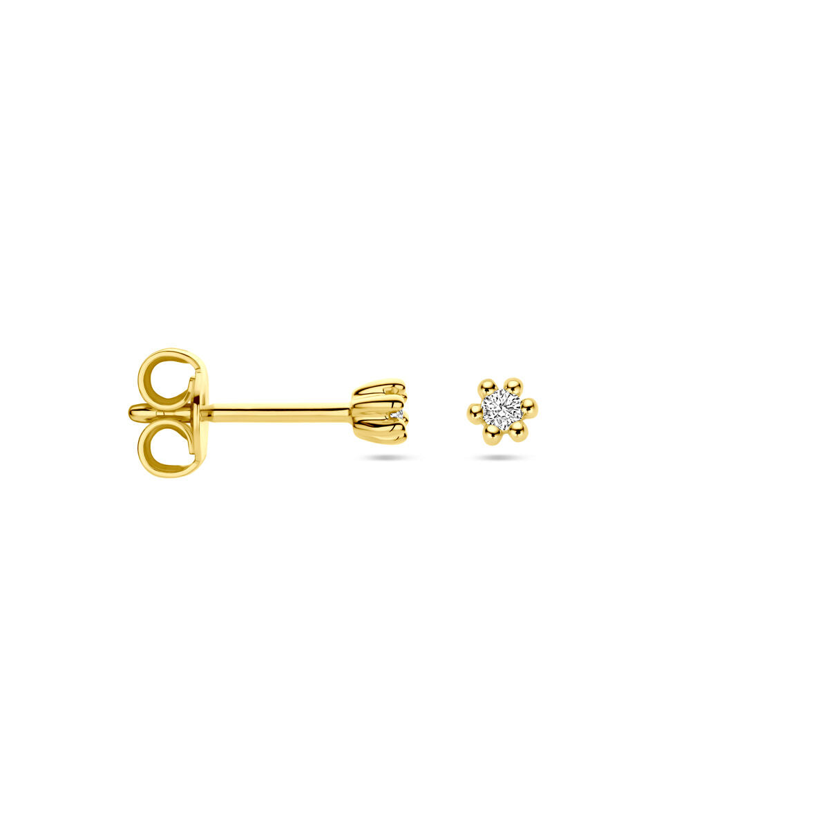 ear studs diamond 0.04ct (2x 0.02ct) h p1 14K yellow gold