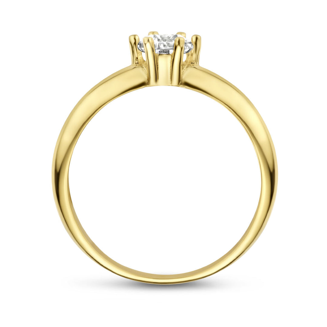ring zirconia 14K yellow gold