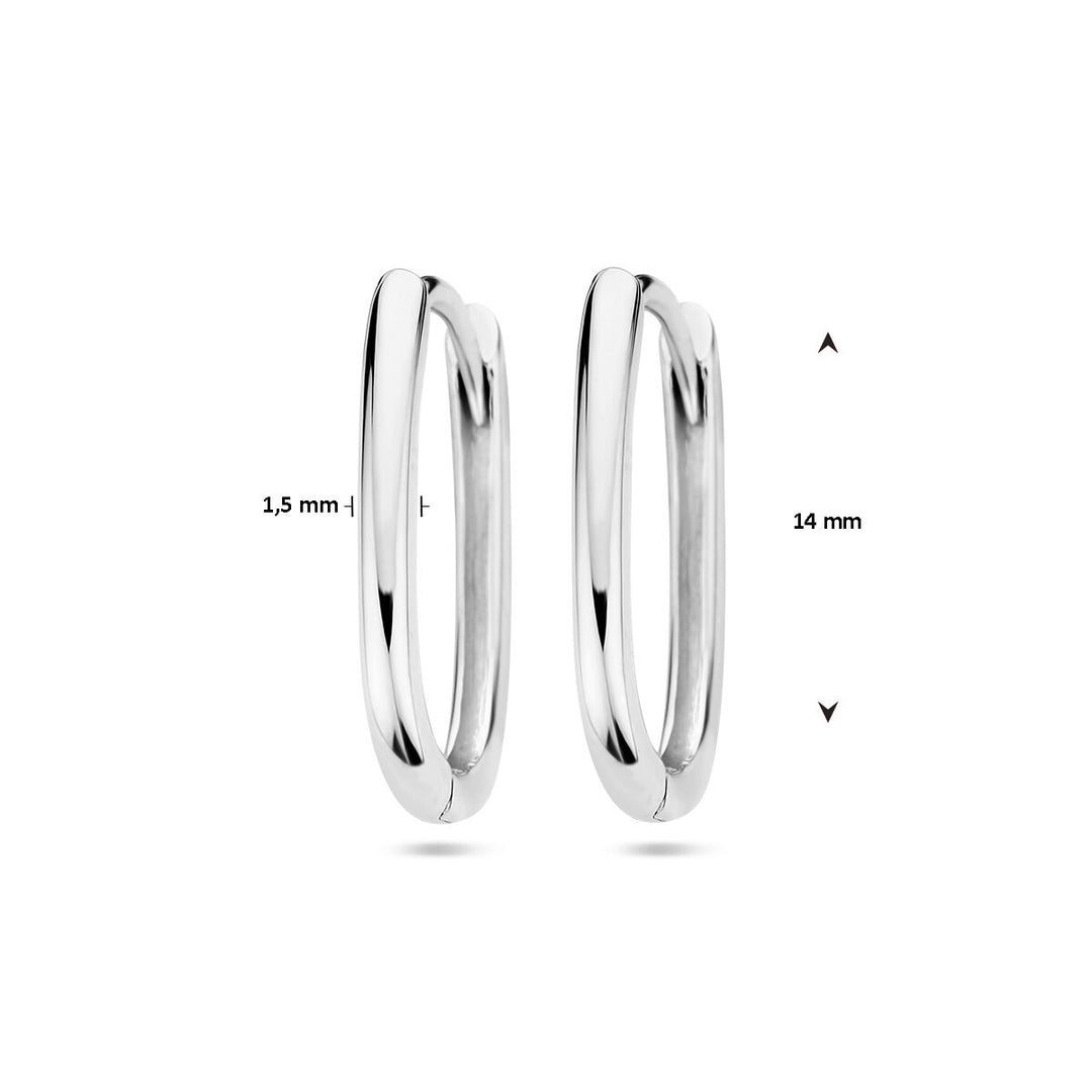 drop earrings paper clip 14K white gold