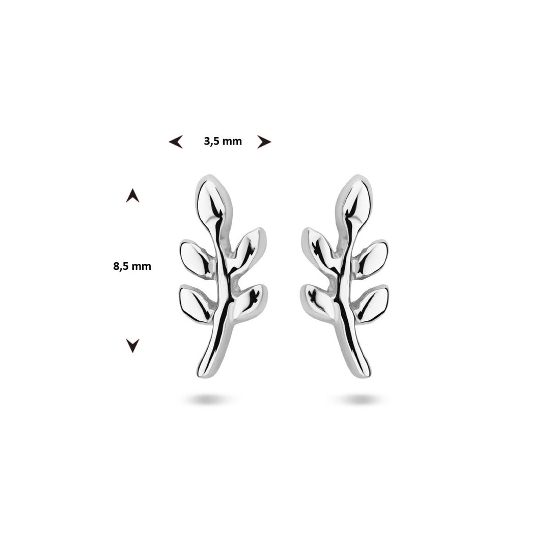 Ohrstecker Blattsilber rhodiniert