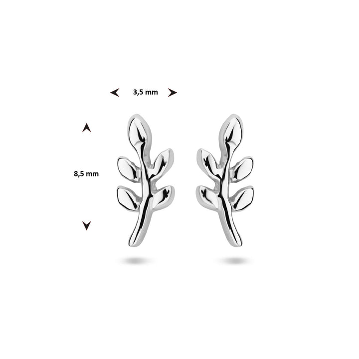 Ohrstecker Blattsilber rhodiniert