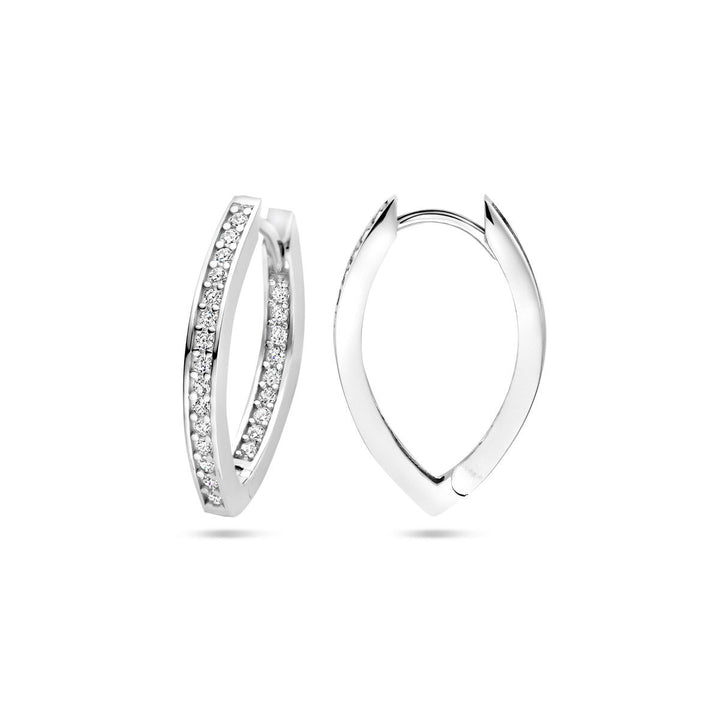 klapoorringen zirkonia 21 mm zilver gerhodineerd