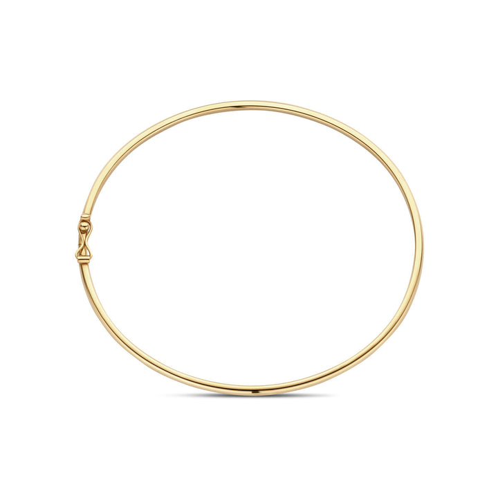 bangle dop ronde buis 2,4 mm  64 x 55 mm 14K geelgoud