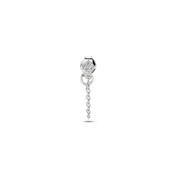ear stud per piece zirconia silver rhodium plated