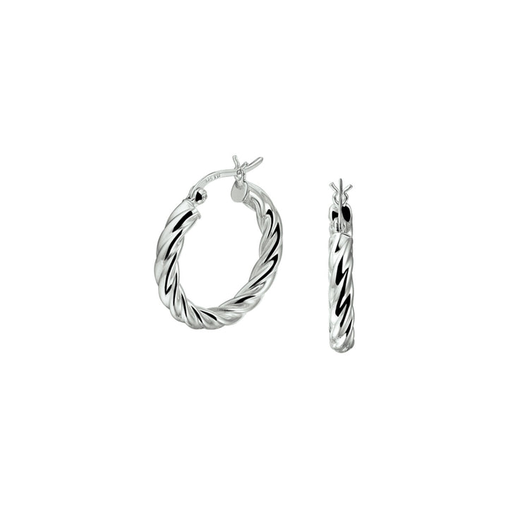 oorringen gedraaide buis zilver gerhodineerd