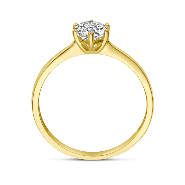 ring zirconia 14K yellow gold