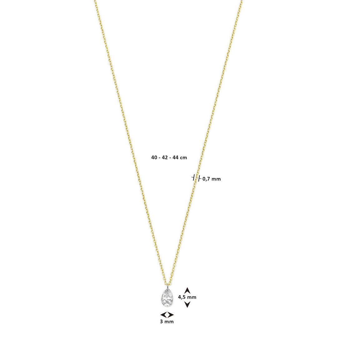 Gouden dames ketting diamant 18K
