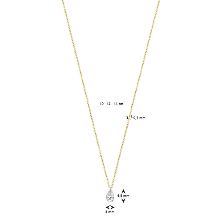 Gouden dames ketting diamant 18K