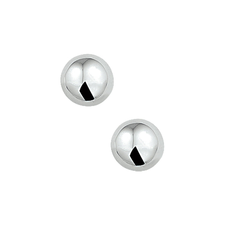 ear studs ball silver white