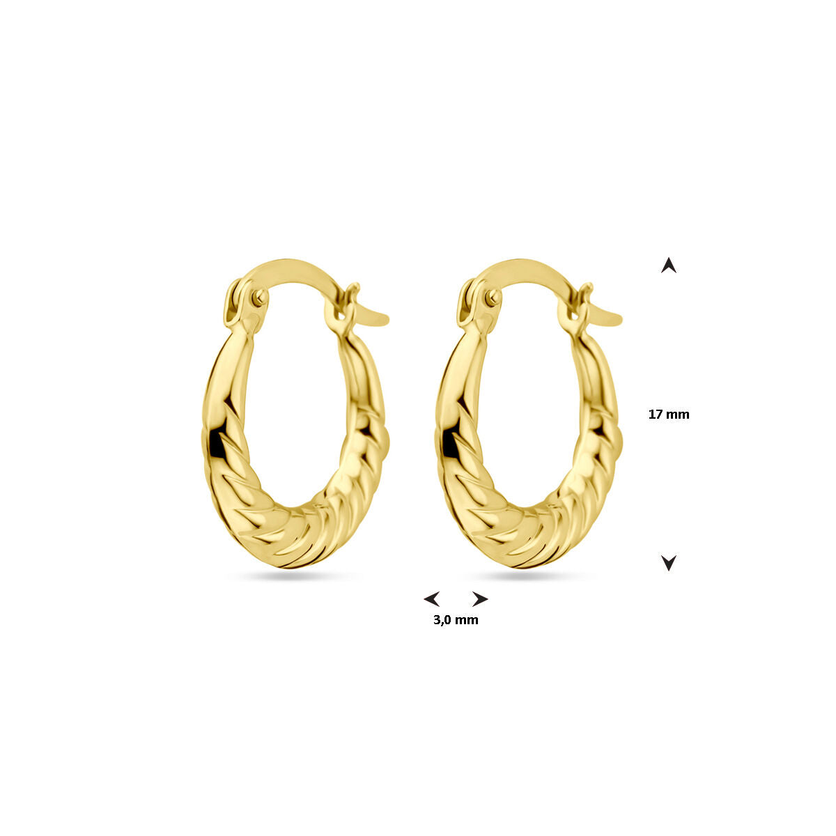 oorringen 17 mm 14K geelgoud