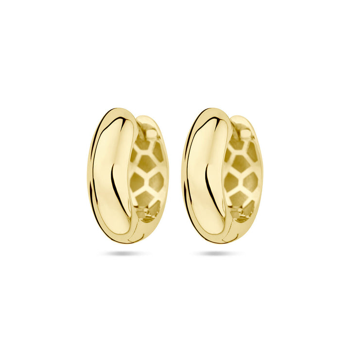 drop earrings 5.0 mm semicircular tube 14K yellow gold