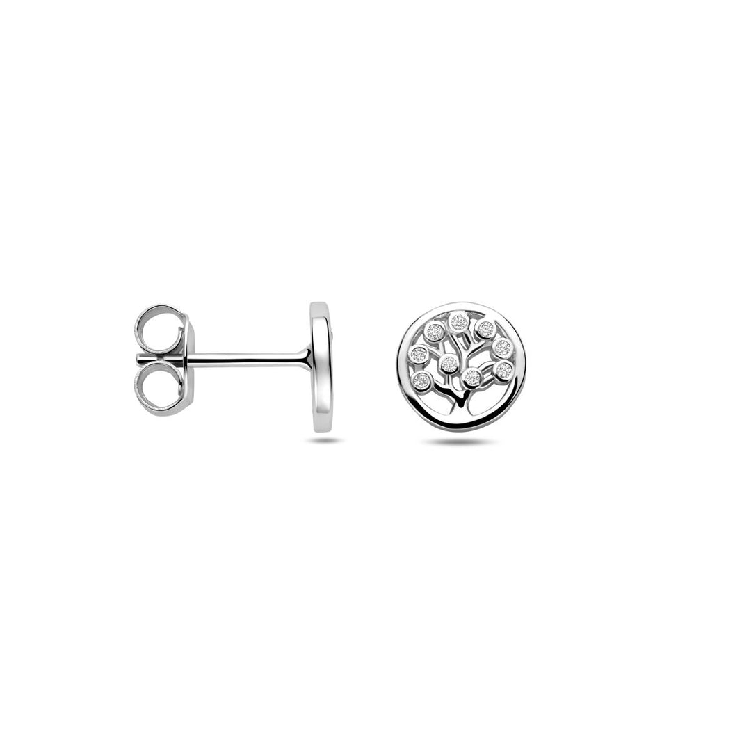 Zilveren oorknopjes met zirkonia – gerhodineerd 925 zilver
