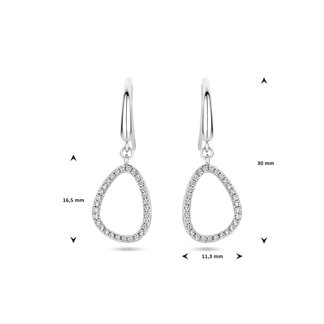Ohrringe Französischer Haken Zirkonia Silber rhodiniert