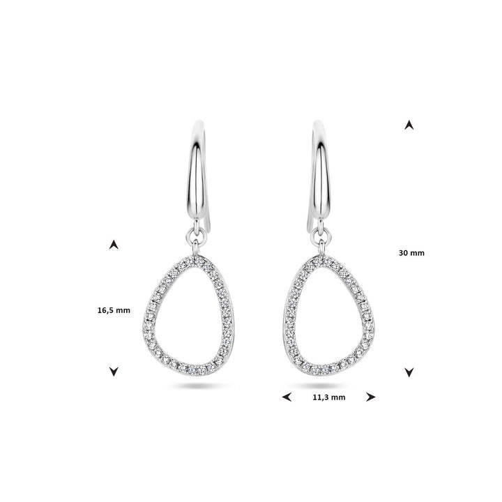 Ohrringe Französischer Haken Zirkonia Silber rhodiniert