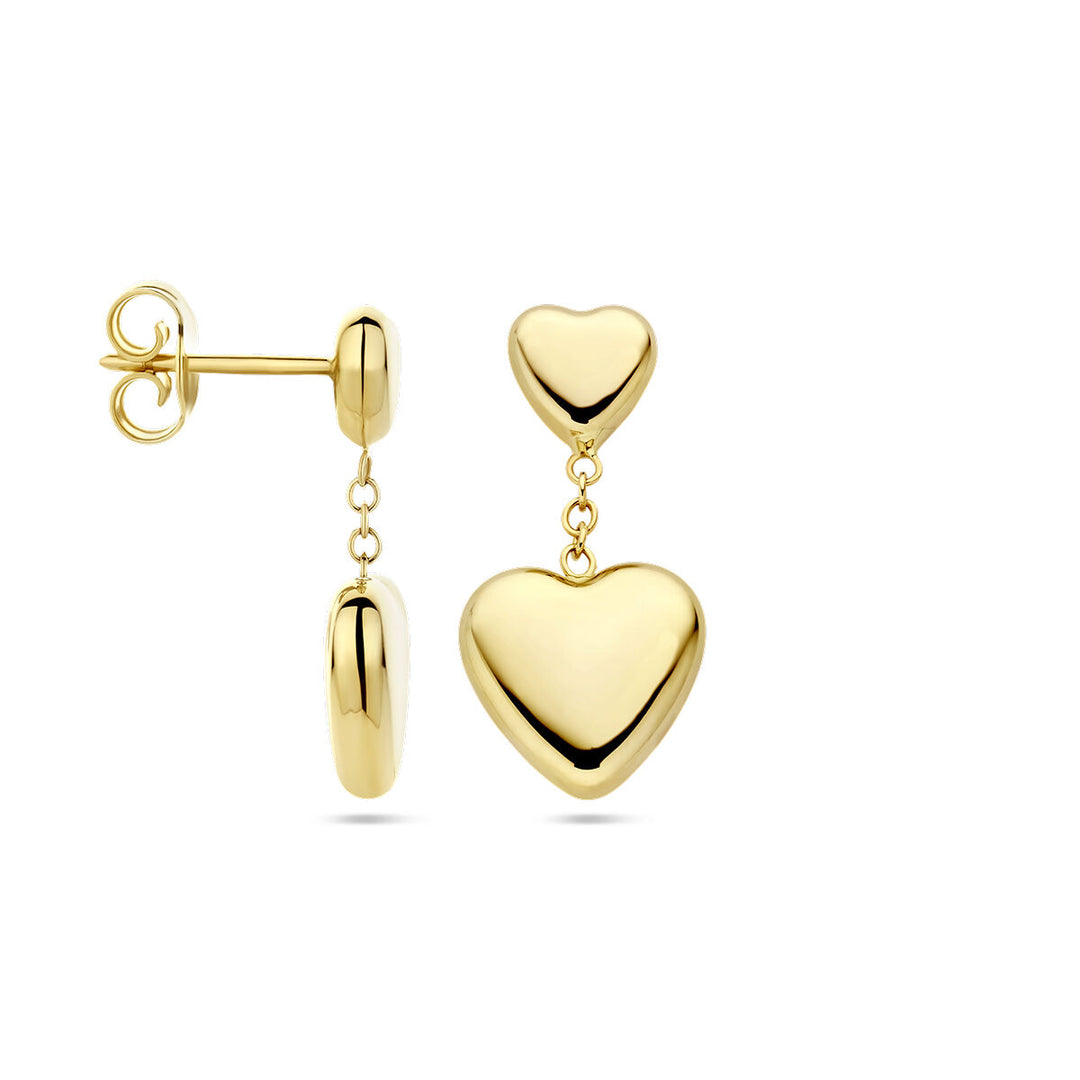heart earrings 14K yellow gold