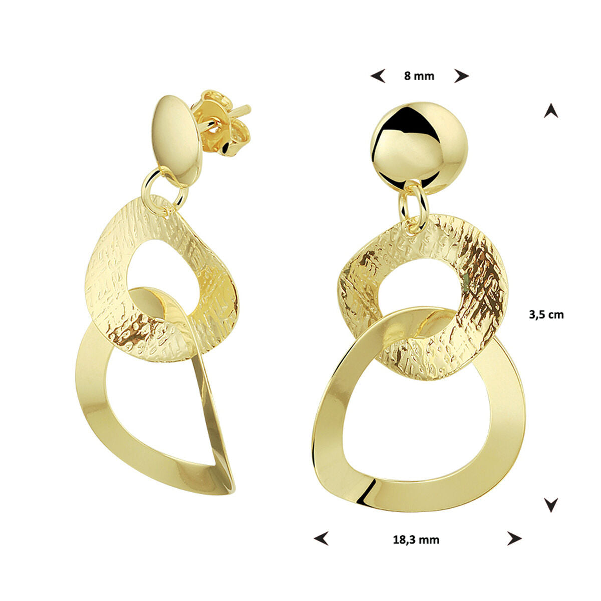 round earrings 1 micron silver gold plated (yellow)