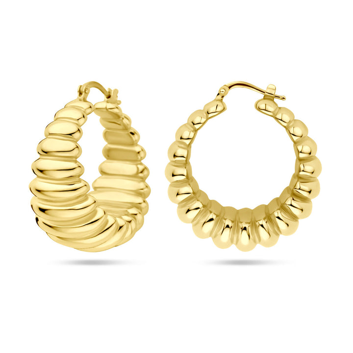 oorringen 34 mm 1 micron zilver verguld (geel)