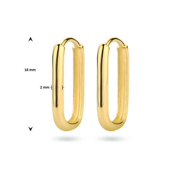 klapoorringen paperclip 14K geelgoud