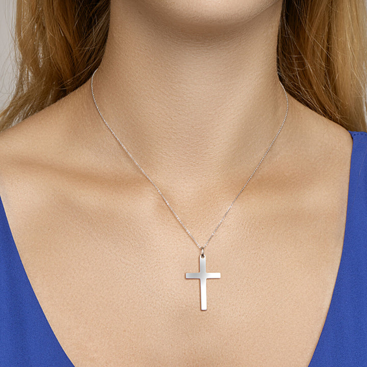 pendant cross silver rhodium plated