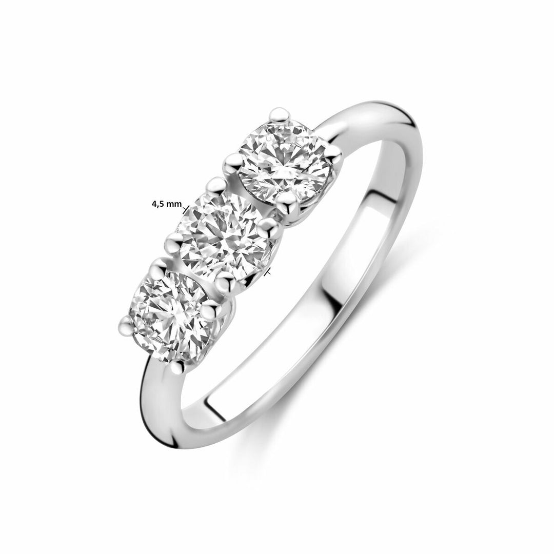 ring trilogie lab grown diamant 0.90ct g vs 14K witgoud