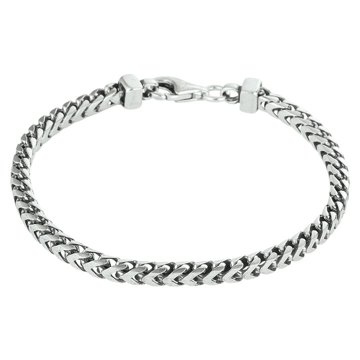 Silver bracelet men's oxi gourmette 3.7 mm oxidized