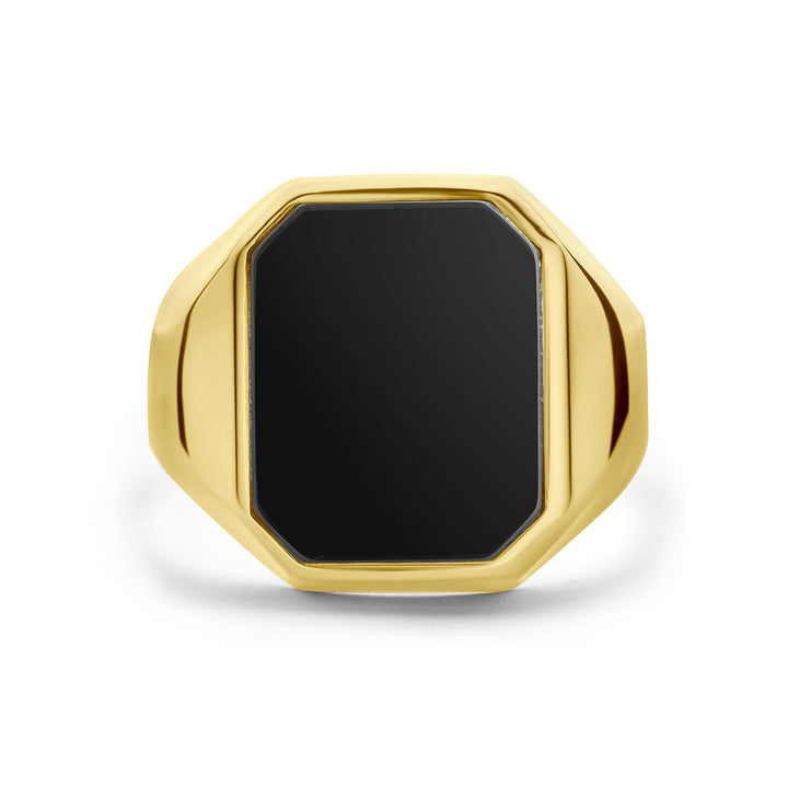 zegelring onyx 14K geelgoud