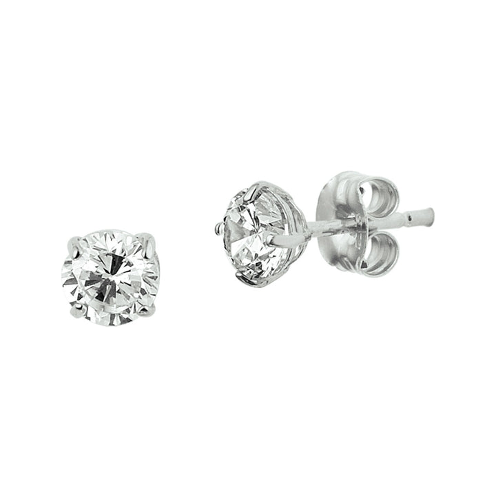 ear studs zirconia 14K white gold