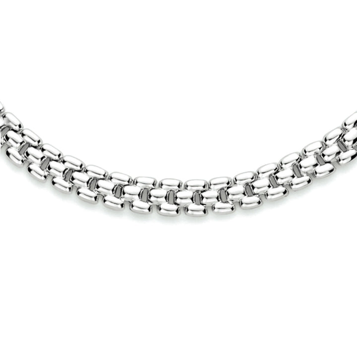 necklace panther 6.9 mm 43 cm silver rhodium plated