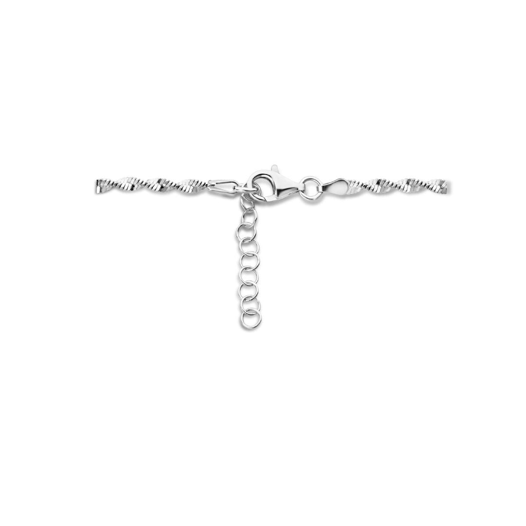 necklace 2.7 mm 42 + 3 cm silver rhodium plated