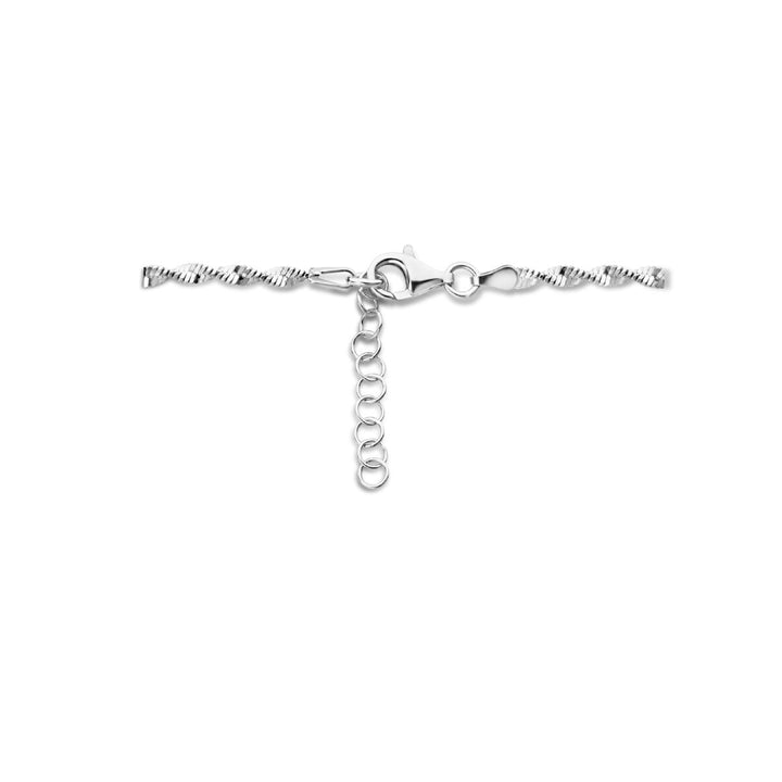 necklace 2.7 mm 42 + 3 cm silver rhodium plated