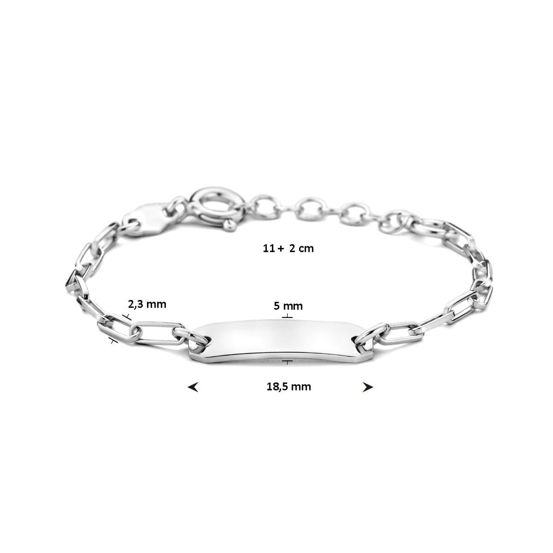 Baby bracelet silver plate 5.0 mm rhodium plated