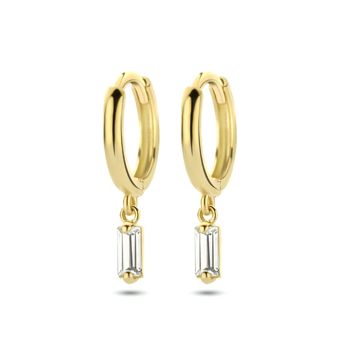 drop earrings zirconia 14K yellow gold