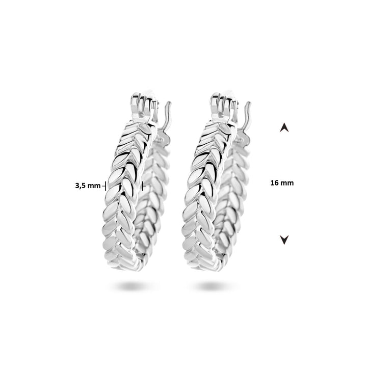 oorringen veermotief zilver gerhodineerd