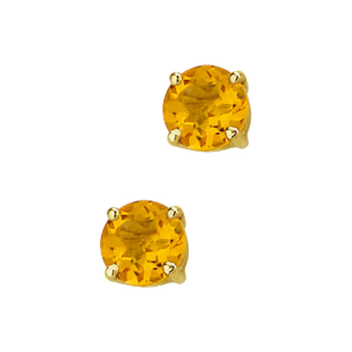 ear studs citrine 14K yellow gold