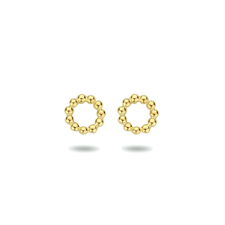 Ohrstecker rund 1 Mikron Silber vergoldet (gelb)