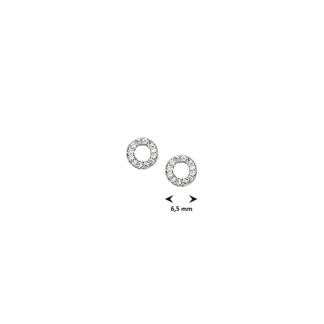 ear studs zirconia silver rhodium plated