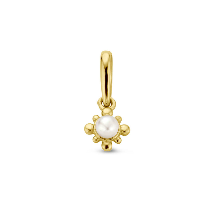 pendant flower pearl 14K yellow gold