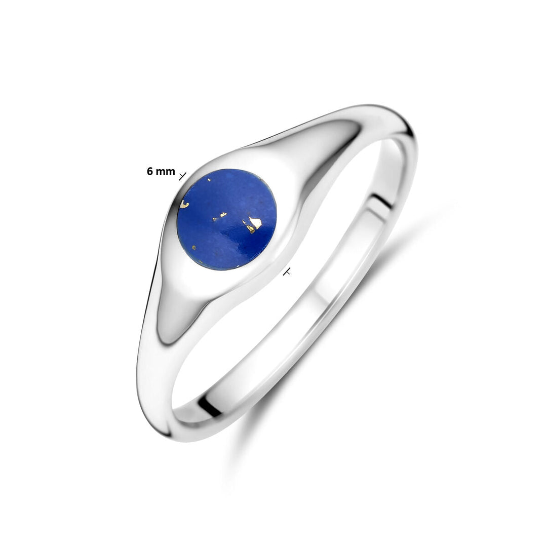 ring lapis silver rhodium plated