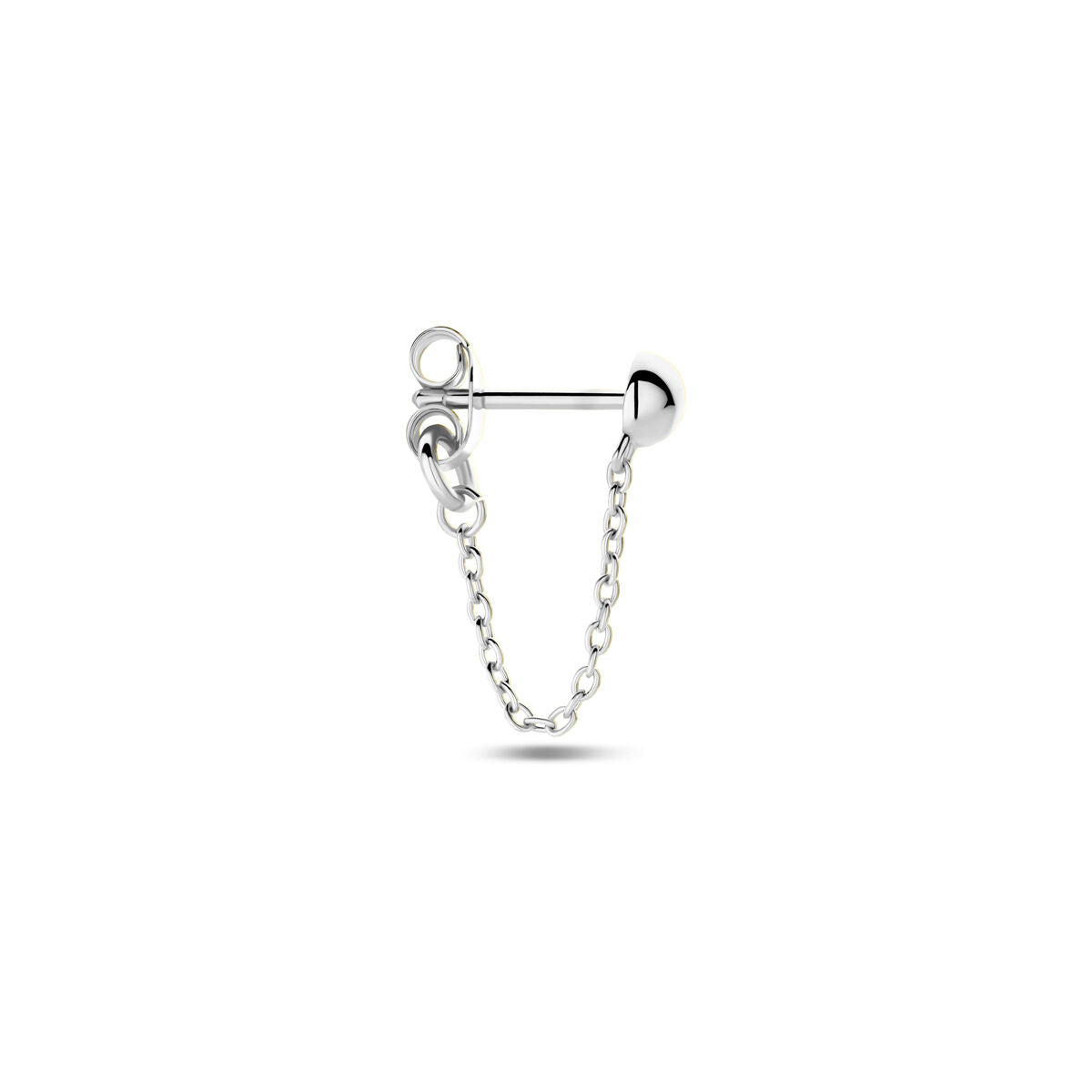 oorknop half-bol per stuk zilver gerhodineerd